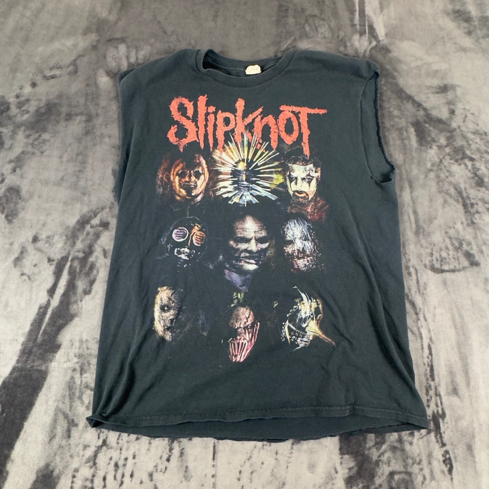 Slipknot Muscle Tee Mens Large Black Prepare For Hell World Tour 2014-2015 Shirt